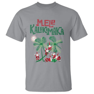 Mele Kalikimaka Santa Climb Palm Tree Hawaiian Christmas T Shirt TS09 Sport Gray Printyourwear