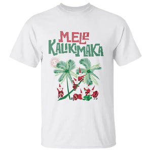 Mele Kalikimaka Santa Climb Palm Tree Hawaiian Christmas T Shirt TS09 White Printyourwear