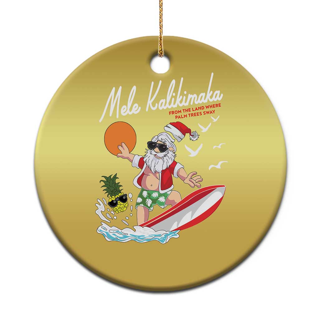 Xmas In Hawaii Christmas Ornament Mele Kalikimaka Surfing Santa Vintage Hawaiian Christmas TS09 Print Your Wear