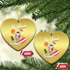 Xmas In Hawaii Christmas Ornament Mele Kalikimaka Surfing Santa Vintage Hawaiian Christmas TS09 Heart Gold Print Your Wear