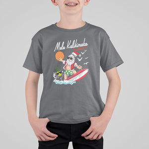 Mele Kalikimaka Surfing Santa Vintage Hawaiian Christmas T Shirt For Kid TS09 Charcoal Printyourwear