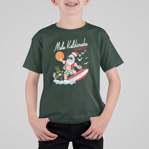 Mele Kalikimaka Surfing Santa Vintage Hawaiian Christmas T Shirt For Kid TS09 Dark Forest Green Printyourwear