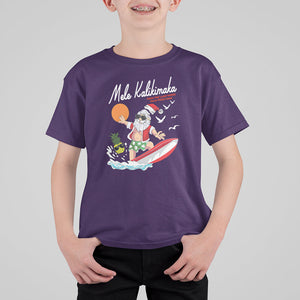 Mele Kalikimaka Surfing Santa Vintage Hawaiian Christmas T Shirt For Kid TS09 Purple Printyourwear