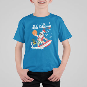 Mele Kalikimaka Surfing Santa Vintage Hawaiian Christmas T Shirt For Kid TS09 Sapphire Printyourwear