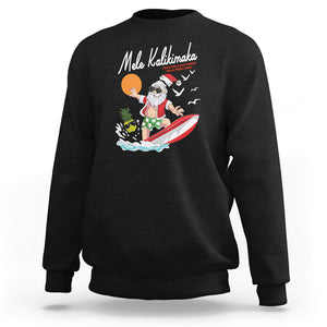 Mele Kalikimaka Surfing Santa Vintage Hawaiian Christmas Sweatshirt TS09 Black Printyourwear