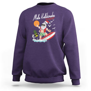 Mele Kalikimaka Surfing Santa Vintage Hawaiian Christmas Sweatshirt TS09 Purple Printyourwear