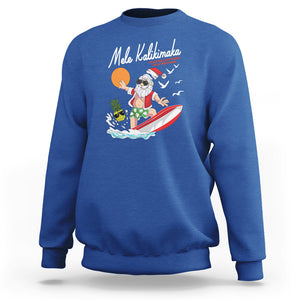 Mele Kalikimaka Surfing Santa Vintage Hawaiian Christmas Sweatshirt TS09 Royal Blue Printyourwear