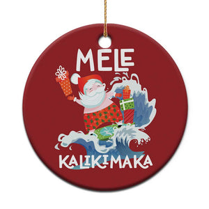 Mele Kalikimaka Christmas Ornament Surfing Cute Santa Hawaiian Christmas TS09 Print Your Wear