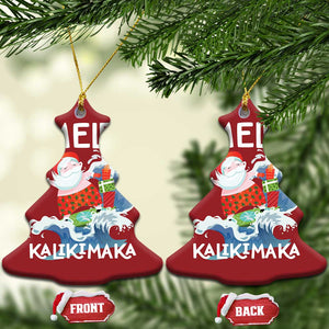 Mele Kalikimaka Christmas Ornament Surfing Cute Santa Hawaiian Christmas TS09 Christmas Tree Red Print Your Wear