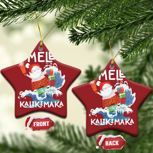 Mele Kalikimaka Christmas Ornament Surfing Cute Santa Hawaiian Christmas TS09 Star Red Print Your Wear