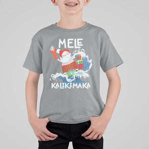 Mele Kalikimaka Surfing Cute Santa Hawaiian Christmas T Shirt For Kid TS09 Sport Gray Printyourwear