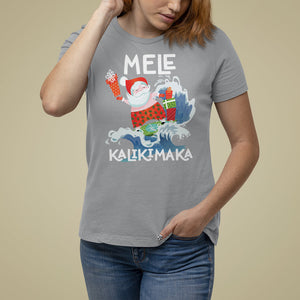 Mele Kalikimaka Surfing Cute Santa Hawaiian Christmas T Shirt For Women TS09 Sport Gray Printyourwear