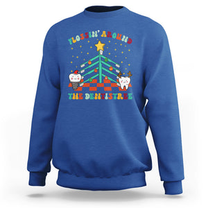 Flossing Around The Dentistree Funny Xmas Dental Hygienist Sweatshirt TS09 Royal Blue Printyourwear