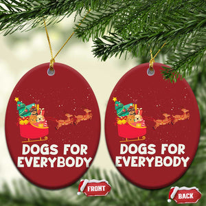 Funny Xmas Dog Christmas Ornament Dogs For Everybody Sleigh TS09 Oval Red Print Your Wear