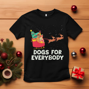 Dogs For Everybody Christmas Sleigh Funny Xmas T Shirt TS09 Black Printyourwear