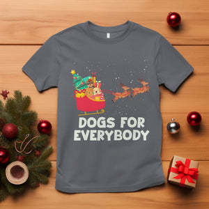 Dogs For Everybody Christmas Sleigh Funny Xmas T Shirt TS09 Charcoal Printyourwear