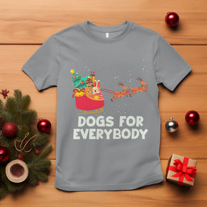 Dogs For Everybody Christmas Sleigh Funny Xmas T Shirt TS09 Sport Gray Printyourwear