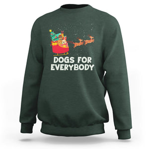 Dogs For Everybody Christmas Sleigh Funny Xmas Sweatshirt TS09 Dark Forest Green Printyourwear