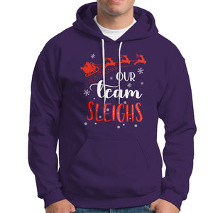 Our Team Sleigh Christmas Santa Reindeer Office Staff Hoodie TS09 Purple Printyourwear