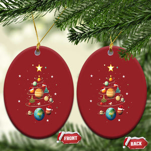 Funny Solar System Space Planets Xmas Tree Christmas Ornament TS09 Oval Red Print Your Wear