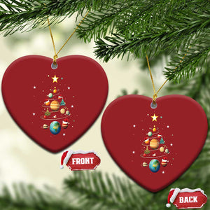 Funny Solar System Space Planets Xmas Tree Christmas Ornament TS09 Heart Red Print Your Wear