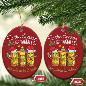 Christmas Mexico Christmas Ornament Tis The Season For Tamales TS09 Oval Red Print Your Wear