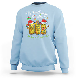 Tis The Season For Tamales Mexican Christmas Sweatshirt TS09 Light Blue Printyourwear