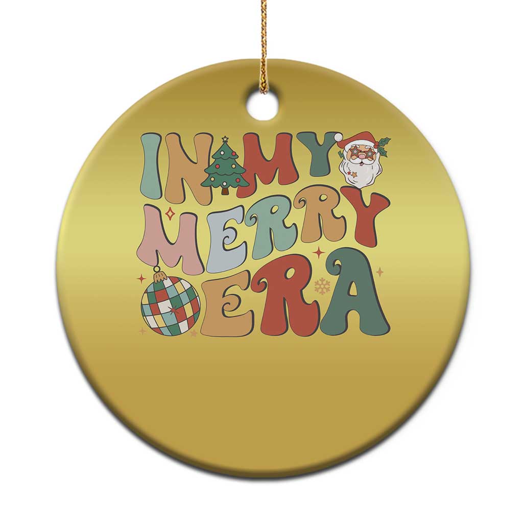 Retro Groovy Xmas Christmas Ornament In My Merry Era Santa Disco Ball TS09 Print Your Wear