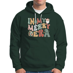 In My Merry Era Retro Groovy Christmas Santa Disco Ball Hoodie TS09 Dark Forest Green Printyourwear