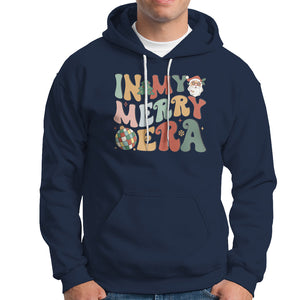 In My Merry Era Retro Groovy Christmas Santa Disco Ball Hoodie TS09 Navy Printyourwear