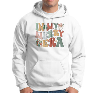 In My Merry Era Retro Groovy Christmas Santa Disco Ball Hoodie TS09 White Printyourwear