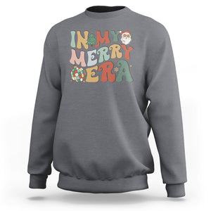 In My Merry Era Retro Groovy Christmas Santa Disco Ball Sweatshirt TS09 Charcoal Printyourwear