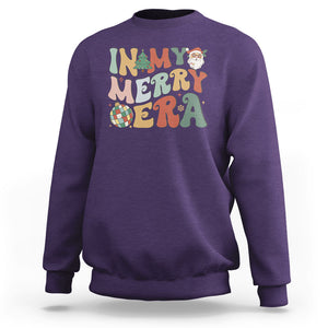 In My Merry Era Retro Groovy Christmas Santa Disco Ball Sweatshirt TS09 Purple Printyourwear