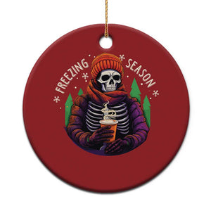 Funny Xmas Christmas Ornament Freezing Season Skeleton Chillin' Hot Cocoa TS09 Print Your Wear