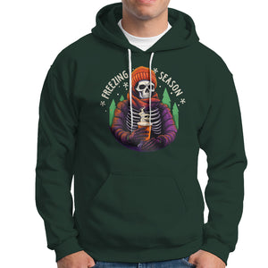 Freezing Season Christmas Skeleton Chillin' Hot Cocoa Hoodie TS09 Dark Forest Green Printyourwear