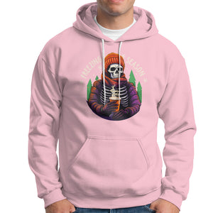 Freezing Season Christmas Skeleton Chillin' Hot Cocoa Hoodie TS09 Light Pink Printyourwear