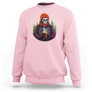 Freezing Season Christmas Skeleton Chillin' Hot Cocoa Sweatshirt TS09 Light Pink Printyourwear