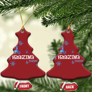 Freezing Season Christmas Reindeer Snowflake Christmas Ornament TS09 Christmas Tree Red Print Your Wear