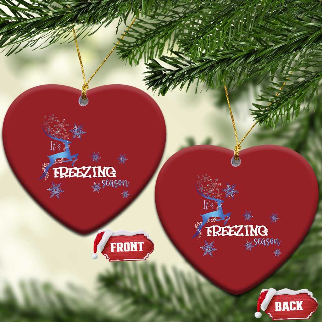Freezing Season Christmas Reindeer Snowflake Christmas Ornament TS09 Heart Red Print Your Wear