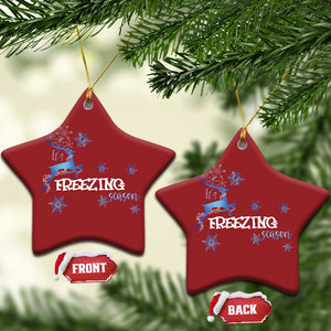 Freezing Season Christmas Reindeer Snowflake Christmas Ornament TS09 Star Red Print Your Wear