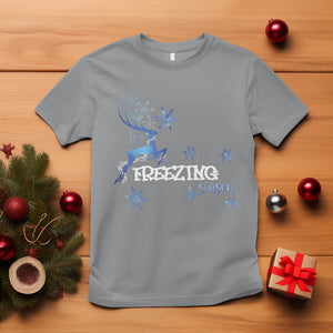 Freezing Season Christmas Reindeer Snowflake T Shirt TS09 Sport Gray Printyourwear