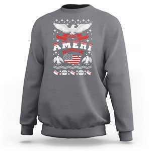 Have Ameri-Christmas USA Patriotic Eagle Xmas Sweatshirt TS09 Charcoal Printyourwear