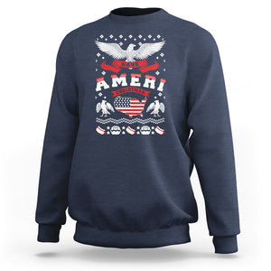 Have Ameri-Christmas USA Patriotic Eagle Xmas Sweatshirt TS09 Navy Printyourwear