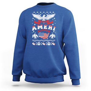 Have Ameri-Christmas USA Patriotic Eagle Xmas Sweatshirt TS09 Royal Blue Printyourwear