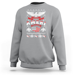 Have Ameri-Christmas USA Patriotic Eagle Xmas Sweatshirt TS09 Sport Gray Printyourwear