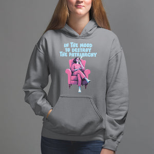 Feminist Hoodie In A Mood To Destroy The Patriarchy Cool Women Smoking TS09 Charcoal Printyourwear