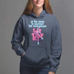 Feminist Hoodie In A Mood To Destroy The Patriarchy Cool Women Smoking TS09 Navy Printyourwear