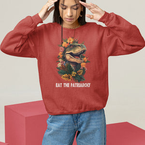 Eat The Patriarchy Feminist Dinosaur Sweatshirt TS09 Red Printyourwear