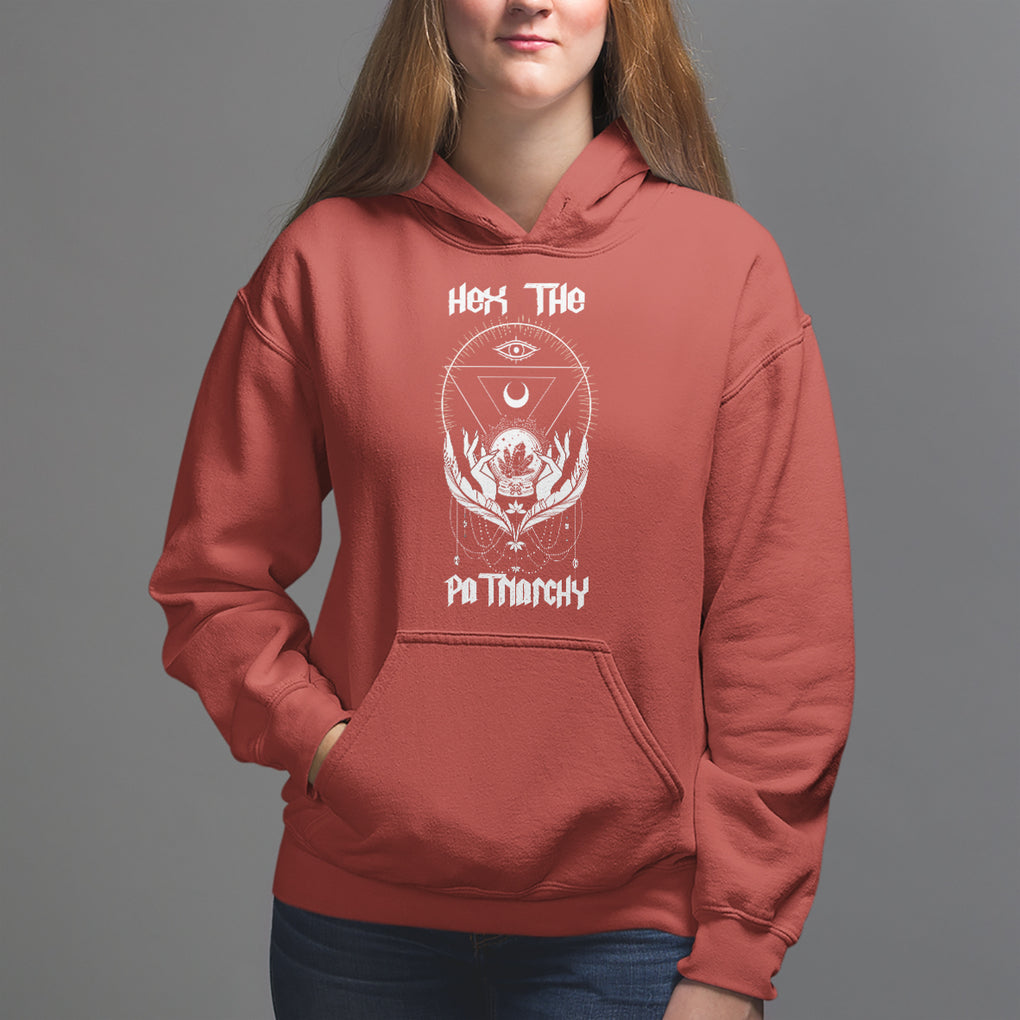 Hex The Patriarchy Feminist Witch Celestial Moon Hoodie TS09 Red Printyourwear