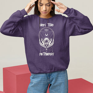 Hex The Patriarchy Feminist Witch Celestial Moon Sweatshirt TS09 Purple Printyourwear
